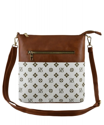 Monogram Pocket Crossbody Bag CM760 IVORY/TAN  /
